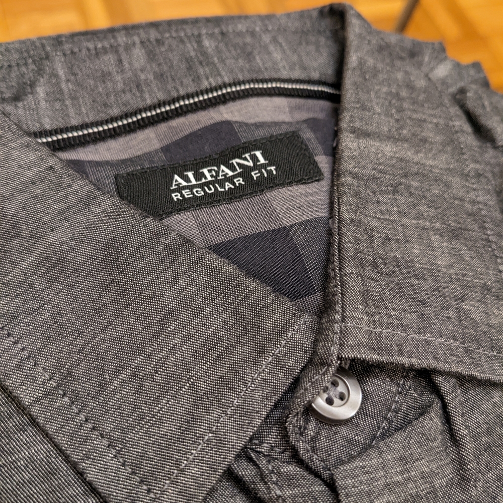 Alfani Dark Gray Casual shirt size M